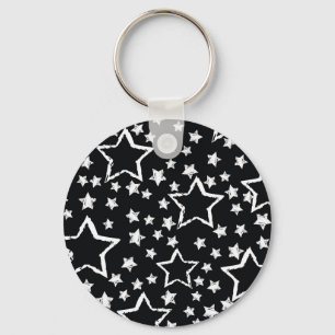 Black, white stars: urban grunge. key ring