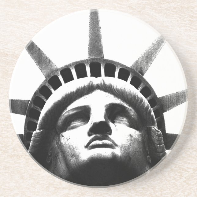 Black & White Statue of Liberty Coaster (Front)