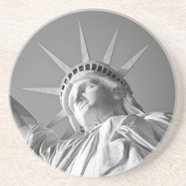 Black White Statue of Liberty Coaster (Front)