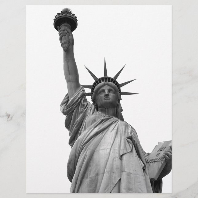 Black & White Statue of Liberty Customized Letterhead (Front)
