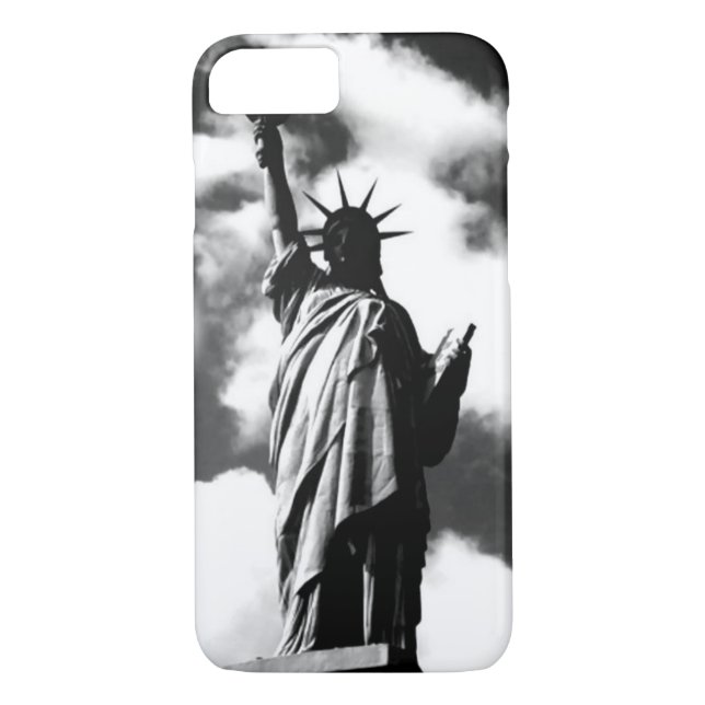 Black & White Statue of Liberty iPhone 7 Case (Back)
