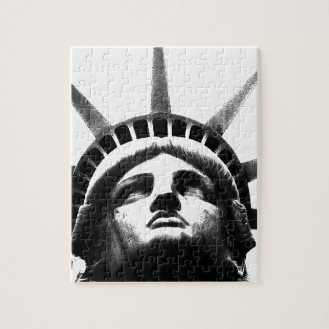 Black & White Statue of Liberty Jigsaw Puzzle (Vertical)