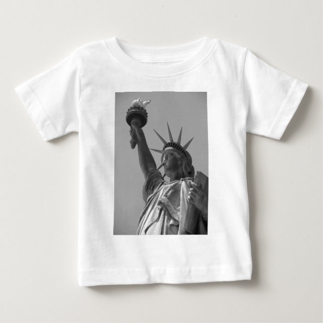 Black & White Statue of Liberty New York City Baby T-Shirt (Front)