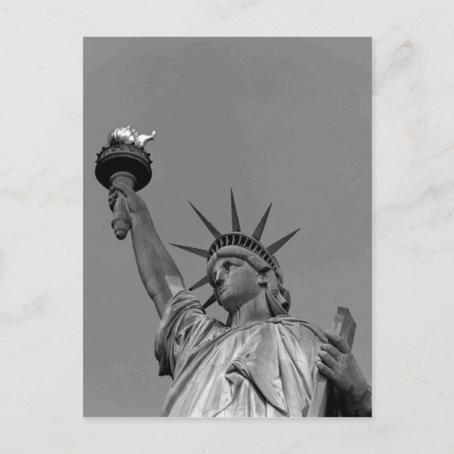 Black & White Statue of Liberty New York Postcard (Front)