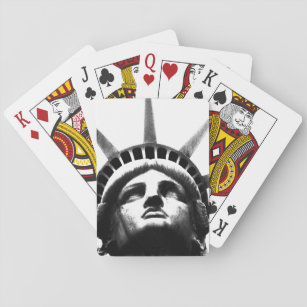 Black & White Statue of Liberty Playing Cards