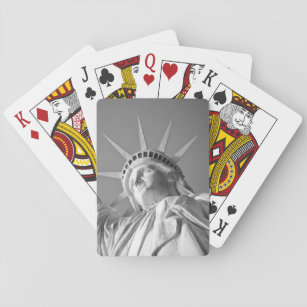 Black White Statue of Liberty Playing Cards