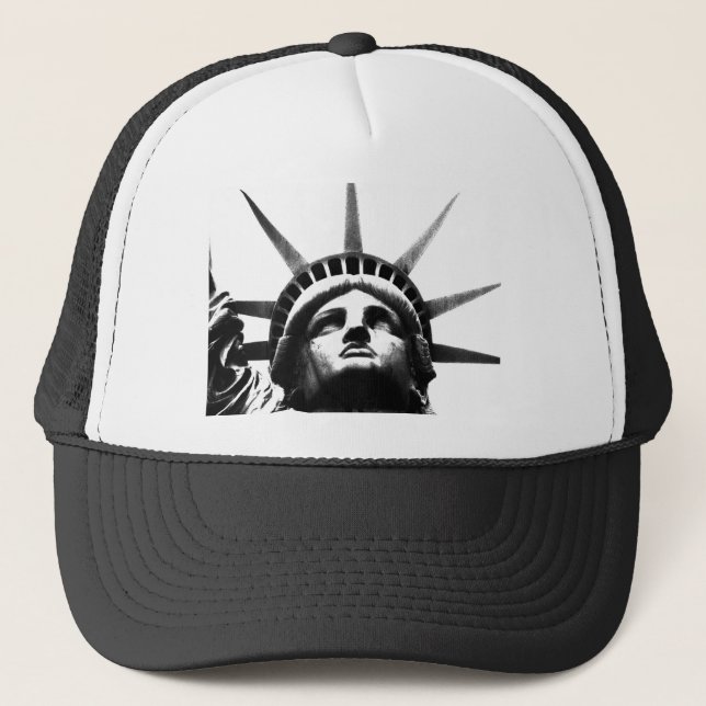 Black & White Statue of Liberty Trucker Hat (Front)