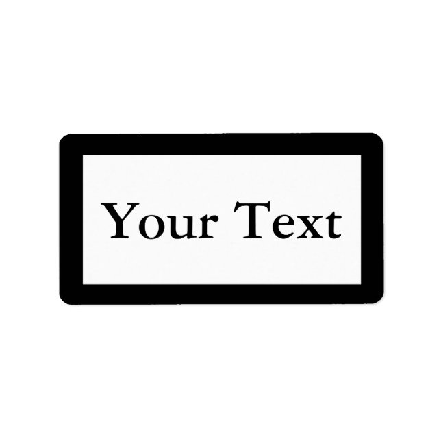 Black & White Stickers or Labels w/ Custom Text (Front)