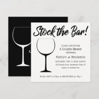 Black & White Stock the Bar Script Couples Shower