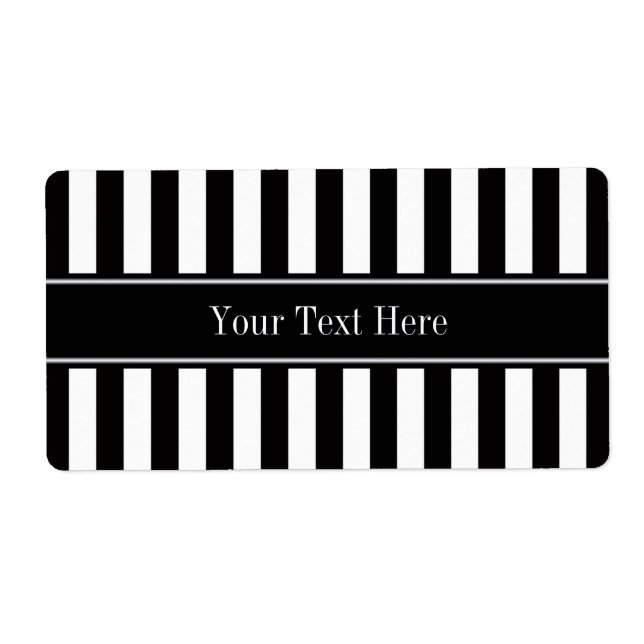 Black White Stripe Black Name Monogram (Front)