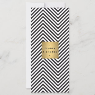 Black White Stripe Gold Minimalist Modern Blank