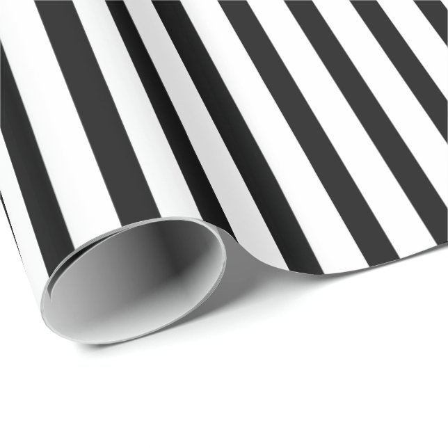 Black White Stripe Pattern wrapping paper (Roll Corner)