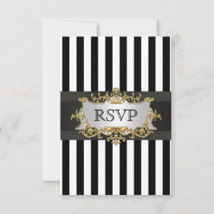Black White Stripe  RSVP 1C Card