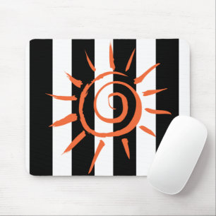 Black White Stripe Star  Mouse Pad! Mouse Pad