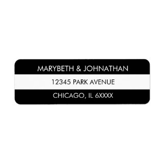 Black & White Stripe Wedding Address Labels