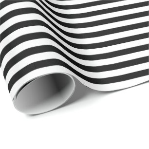 Black White Stripe Wrapping Paper
