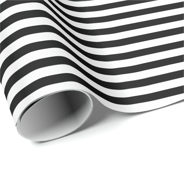 Black | White Stripe Wrapping Paper (Roll Corner)
