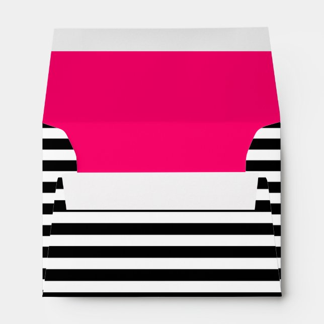 Black & White Striped A6 Note Card Envelope (Back (Bottom))