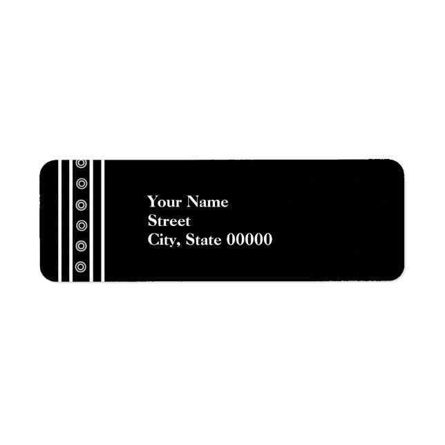 Black & White Striped Address label (Front)