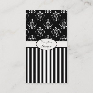 Black & White Striped Baroque Enclosure Card