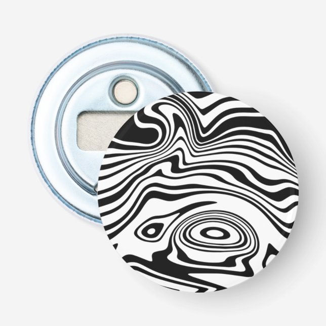Black White Striped Bottle Opener Choose Colour (Front)