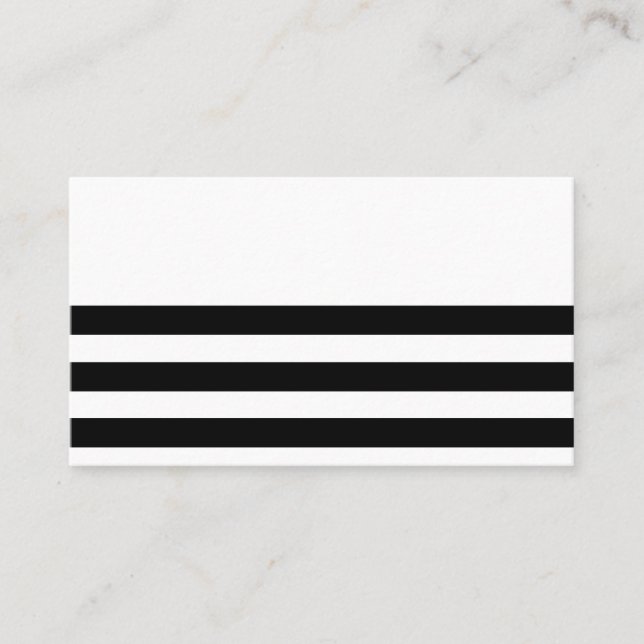 Black & White Striped Business Card (Front)