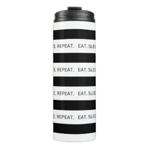 Black & White Striped Dance Quote Thermal Tumbler
