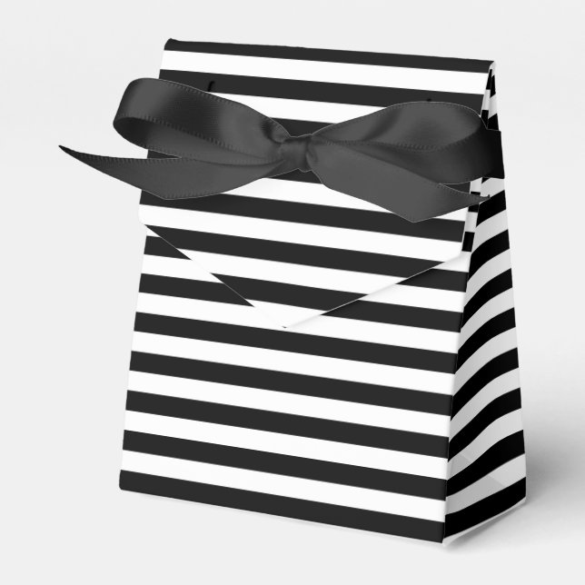 Black & White Striped Favour box (Front Side)