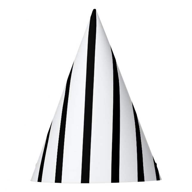 Black & White Striped Party Hat (Front)