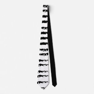 Black white striped pattern tie