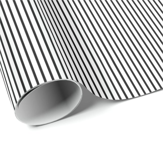 Black-White Stripes-5-GIFT WRAPPING PAPER (Roll Corner)