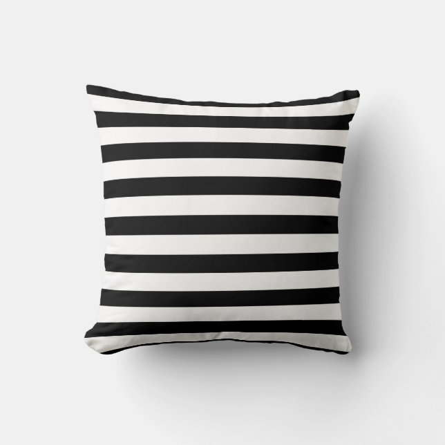  Black + White Stripes Accent    Cushion (Front)