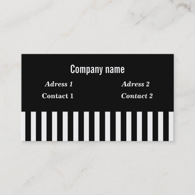 Black white stripes - Business Card (Front)