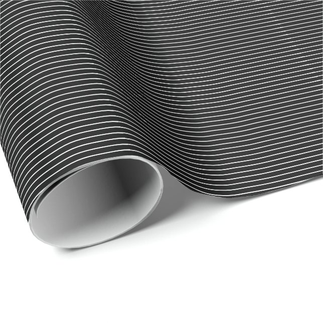 Black White Stripes Camouflage Patterns Elegant Wrapping Paper (Roll Corner)