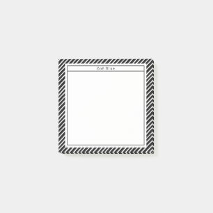 Black & White Stripes Elegant Personalized Notepad