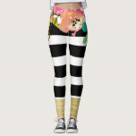 Black White Stripes Glam Gold Modern Floral Chic Leggings<br><div class="desc">Black White Stripes Glam Gold Modern Floral Chic Leggings</div>