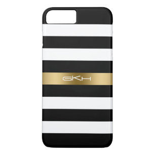 Black & White Stripes Gold Accent Case-Mate iPhone Case
