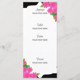 Black & White Stripes, Gold Pink Menu