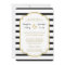 Black White Stripes Gold Wedding Invitations