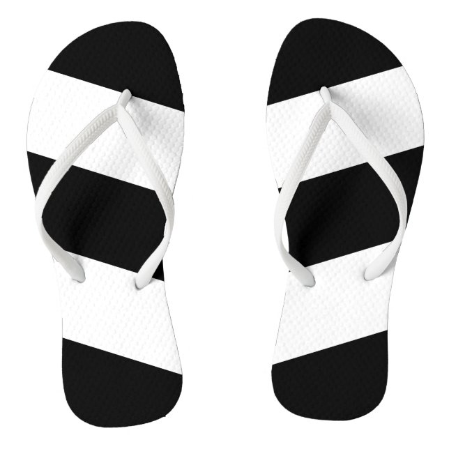 Black White Stripes Jandals (Footbed)
