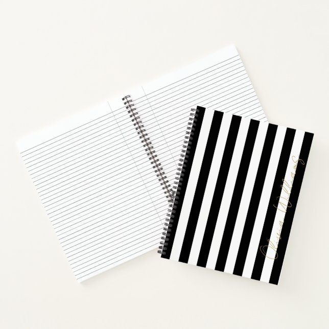 Black White stripes Notebook (Inside)