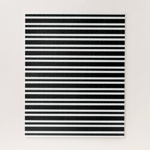 Black White Stripes Pattern Jigsaw Puzzle
