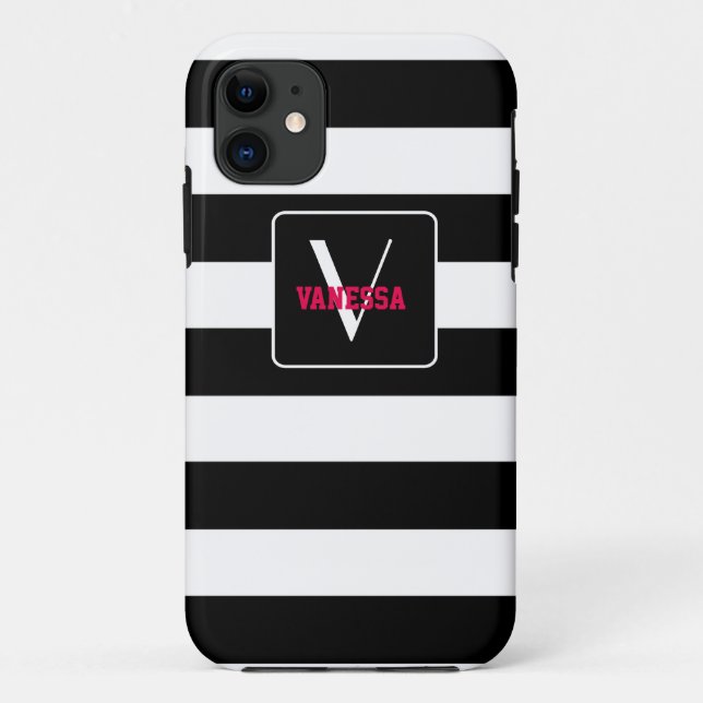 Black & White Stripes - Personalise Your Own Case-Mate iPhone Case (Back)
