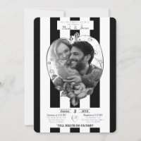 Black White Stripes Photo Marriage Gothic Wedding
