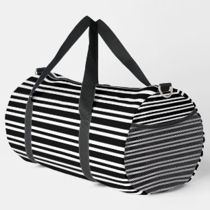 Black White Stripes Seamless Pattern Large Duffle Bag