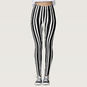 Black White Stripes Seamless Pattern Leggings