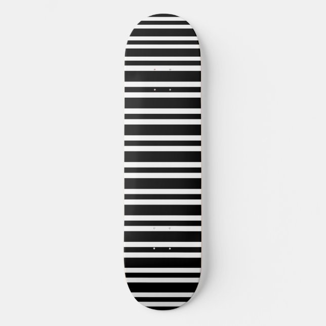 Black White Stripes Seamless Pattern Skateboard (Front)