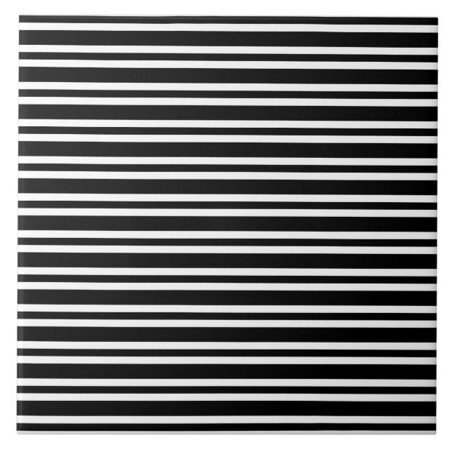 Black White Stripes Seamless Pattern Tile (Front)