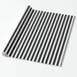 Black White Stripes Striped Chic Wedding Wrapping Paper<br><div class="desc">Wrapping Paper</div>