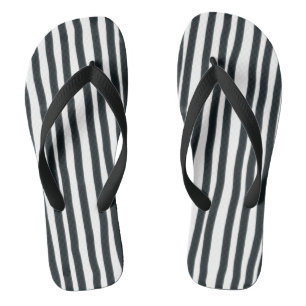 Black & White Stripes Vertical  Jandals